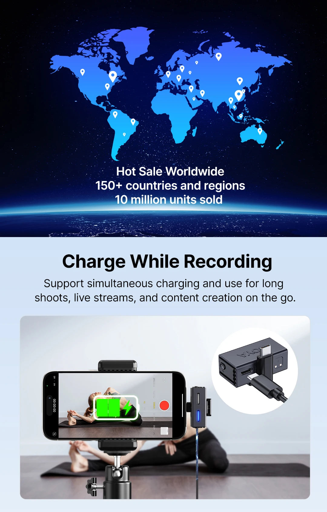 LINK 3 Wireless Lavalier Microphone for iPhone 15/16 Type-C Devices AI Noise Cancellation Lapel Mic for Video Recording