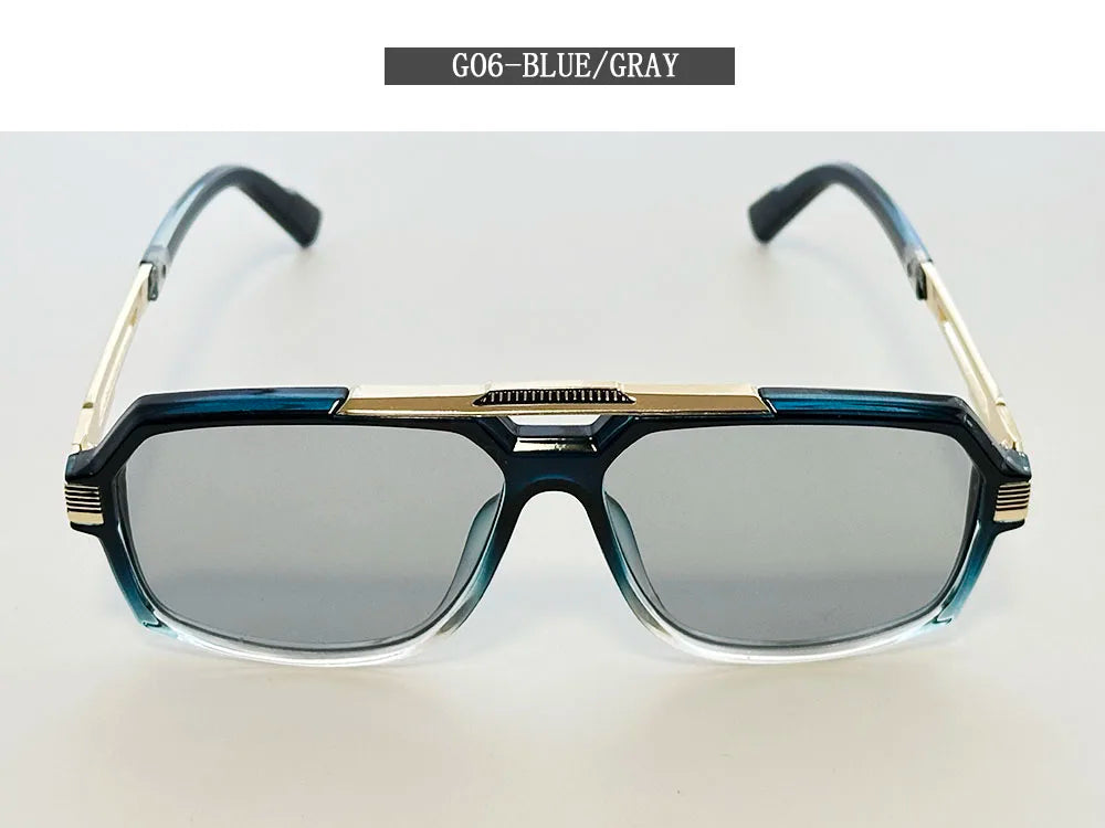 Vintage Square Alloy Frame Sunglasses With UV400 Protection