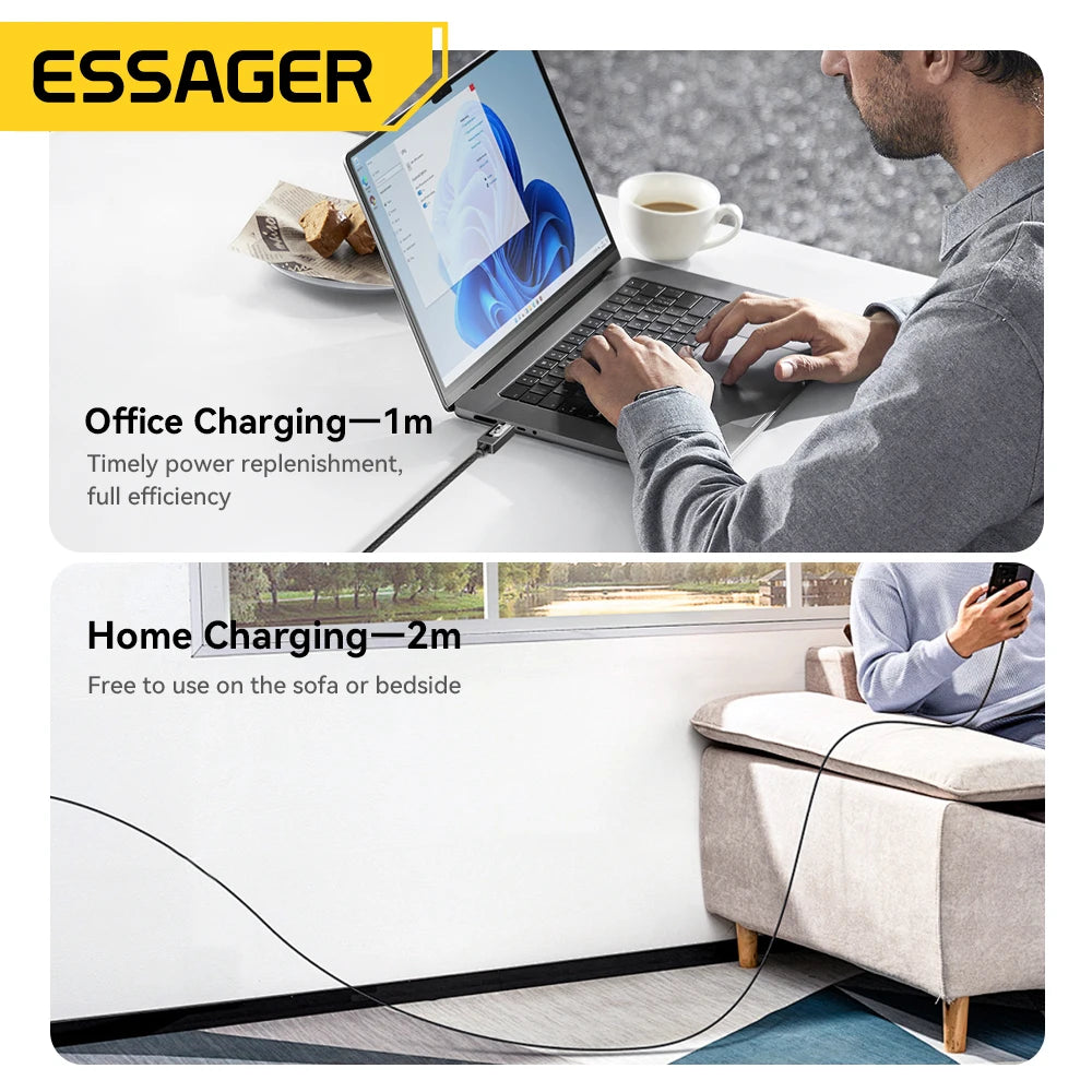 100W USB-C to USB-C Fast Charging Cable with LED Display