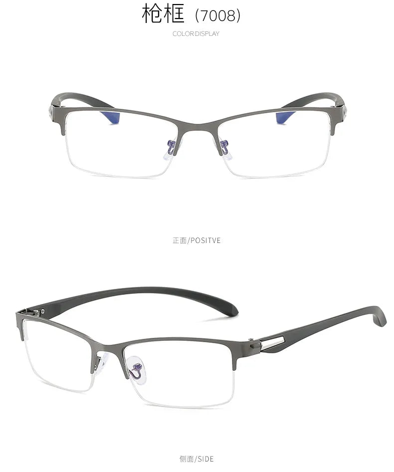 Half-frame Reading Glasses High Quality Business Glasses Presbyopia Eyeglasses 1.0 2.0 3.0