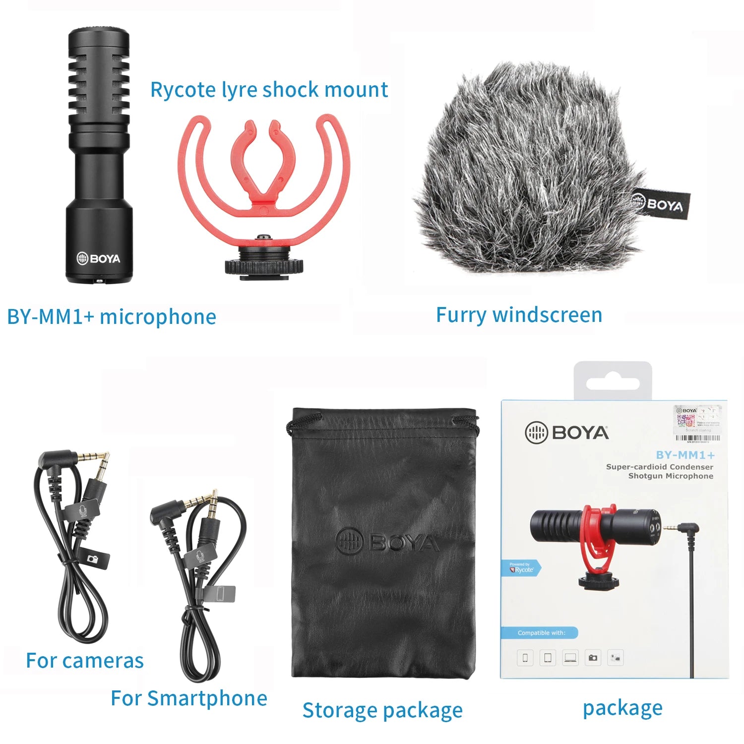 BY-MM1 On-camera Shotgun Microphone for iPhone Android Smartphone PC Laptop Canon Nikon DSLR Cameras Youtube Recording Vlog