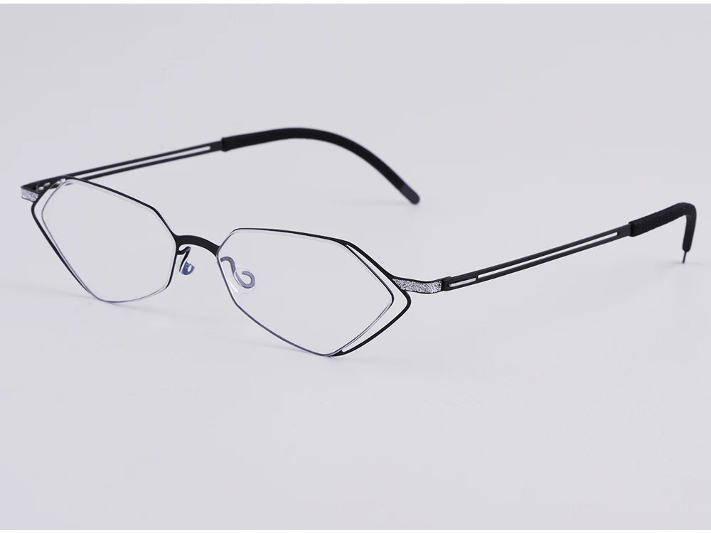 Diamond Shape Titanium Polygon Eyeglasses Frame