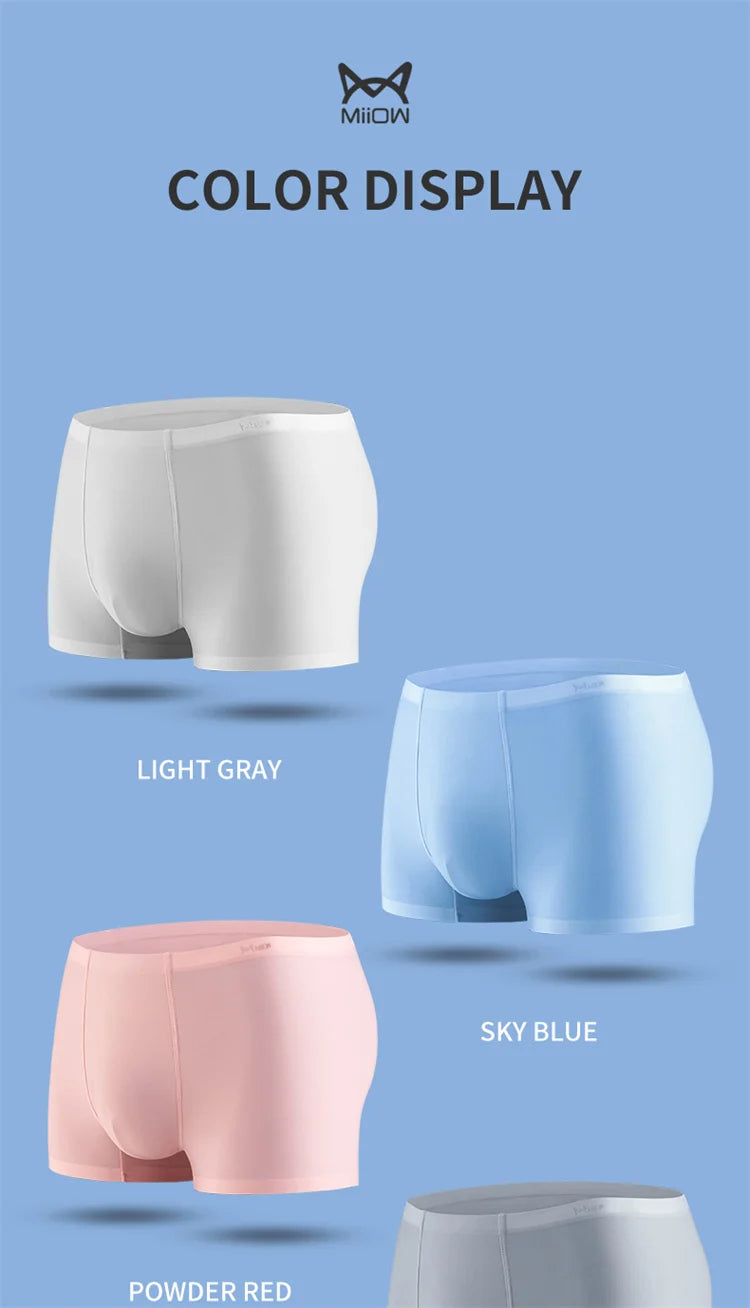 3-Pack Men’s Ice Silk Graphene Boxer Shorts – Summer Thin, Breathable & Cool Underwear (Sizes L-4XL)