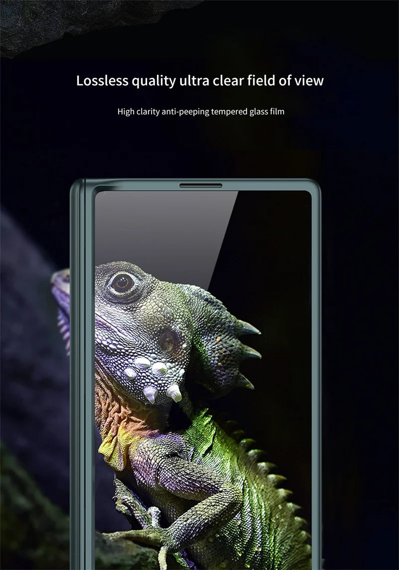 Luxury  Hinge Case for Samsung Z Fold 6 3 4 5 Case with Anti-peeping Glass All-inclusive Shockproof Shell Case