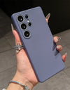 Candy Color Original Liquid Silicone Phone Case For Samsung S25 Ultra S22 S23 FE S24 Plus 5G Shockproof Soft Full Cover