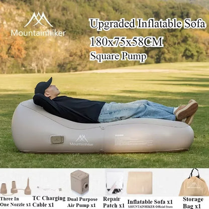 Fast Inflatable Air Sofa Bed Outdoor Portable Air Mattress Lazy Camping Automatic Inflatable Sleeping Mat Uptaded