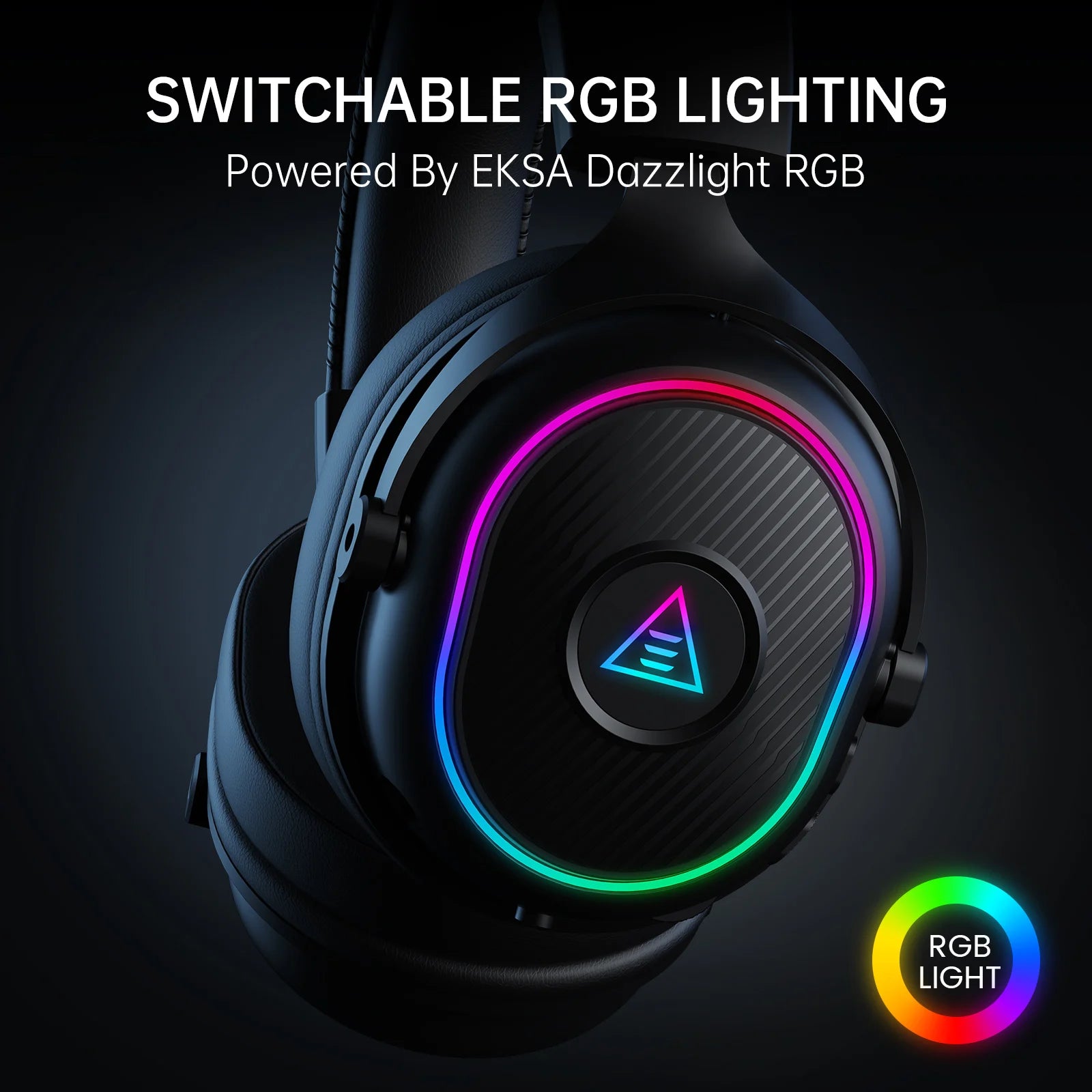 EKSA MaKo BT Bluetooth Gaming Headset Over Ear 2.4GHz Wireless Headphones Gamer 20ms Low Latency With Mic for PC/PS4/PS5