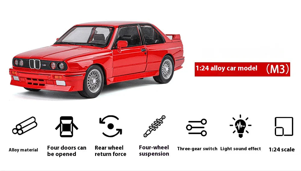 1:24 M3 E30 IM Alloy Miniature Car Diecast Metal Model Collection Hobbies Birthday Present With Friend Decoration Classic Car GT