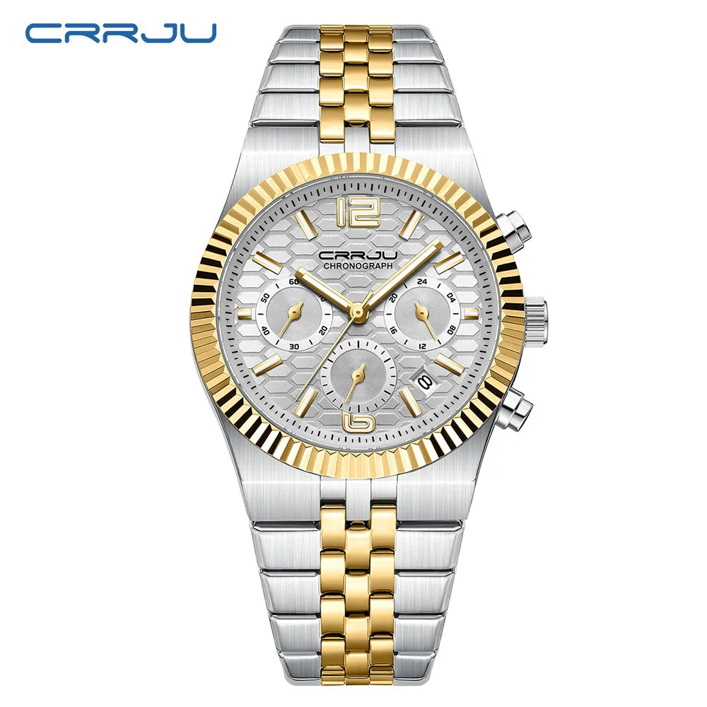 Classic Men's Automatic Date Watch Stainless Steel Quartz Elegant Round Case Luminous Versatile Fashion Night Light 2323