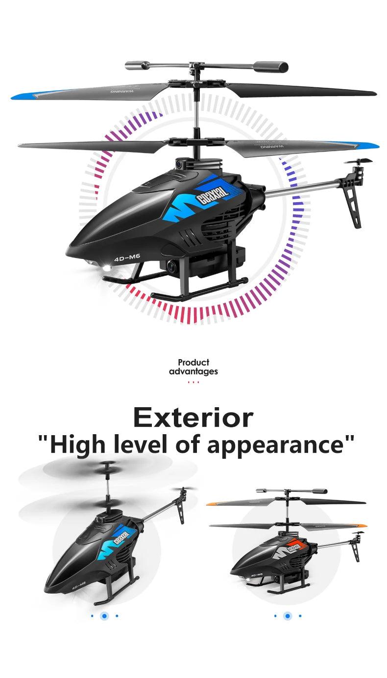 4DRC M6 Remote Control RC Helicopter with 4K Camer Altitude Hold Drone 2.4GHZ 4CH Aircraft for Adults Birthday Gifts Toys