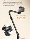 Camera Desk Setup Stand Adjustable Desk Mount with Holding Arm Max Load 2KG for Mirrorless Camera Microphone