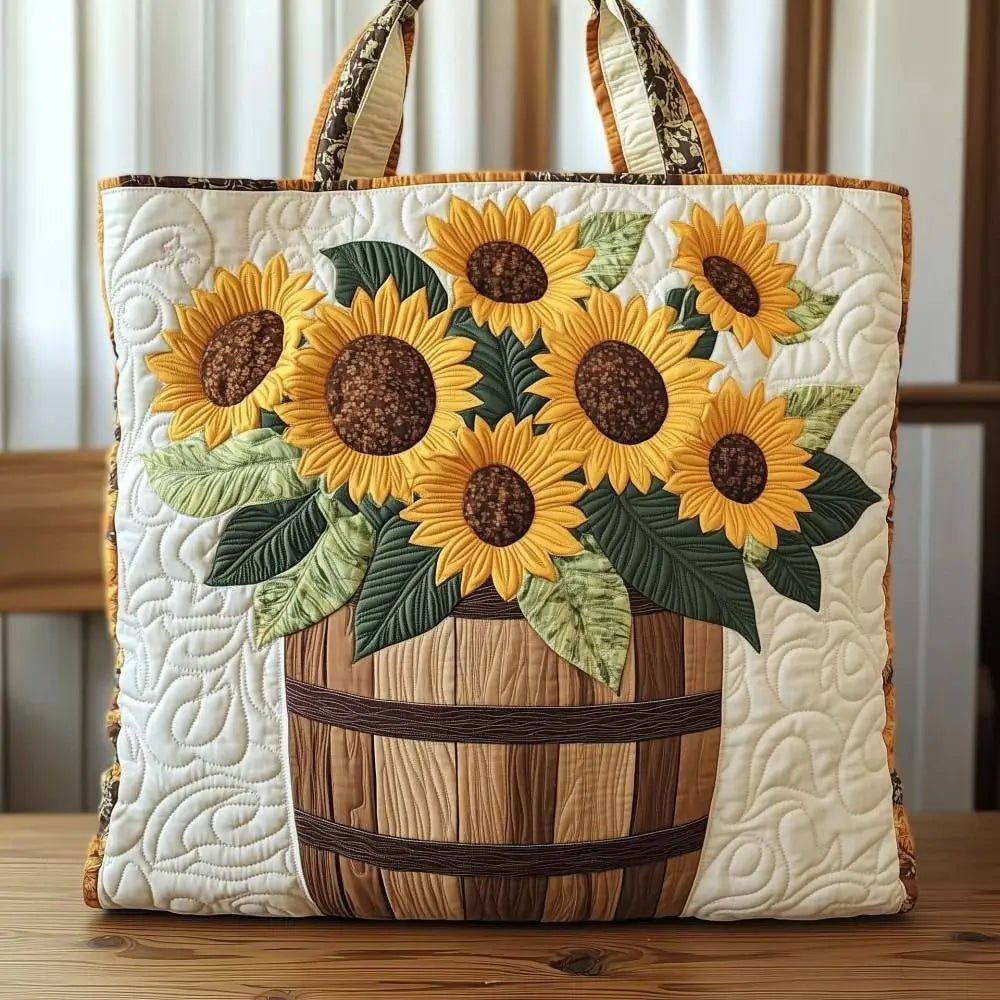 Vintage Quilted Canvas Tote Bag Large Capacity 3D Printed Shoulder Handbag