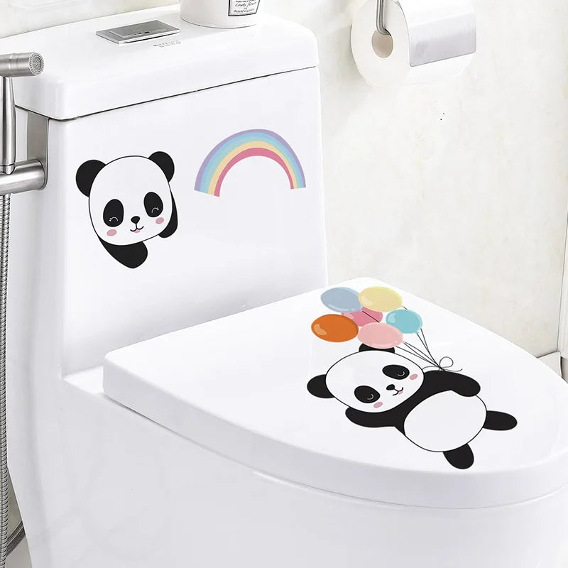 3D Cute Cartoon Funny Animal Bathroom Toilet Stickers Decals Mural WC Accessories Home Bathroom Stickers Decor
