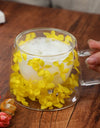 Double Wall Transparent Glass Coffee Cup with Handle Double-layer Heat Insulation High Temperature Juice Milk Cup