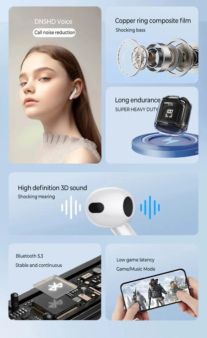 XIAOMI XT65 Wireless Earphone TWS Bluetooth5.3 In Ear Stereo Sound Headphone Sport Touch Control Noise Reduction Earbud With Mic