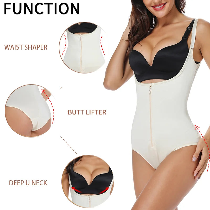 Women Full Body Bodysuit Corset Miss Moly Solid High Waist Control Binder Party Seamless Tummy Trimmer Bodyshaper Shapewear