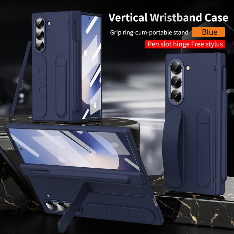 For Samsung Galaxy Z Fold 6 5 4 3  Hinge (with pen) Case Shockproof Full Screen Protector Tempered Glass Folding Cover