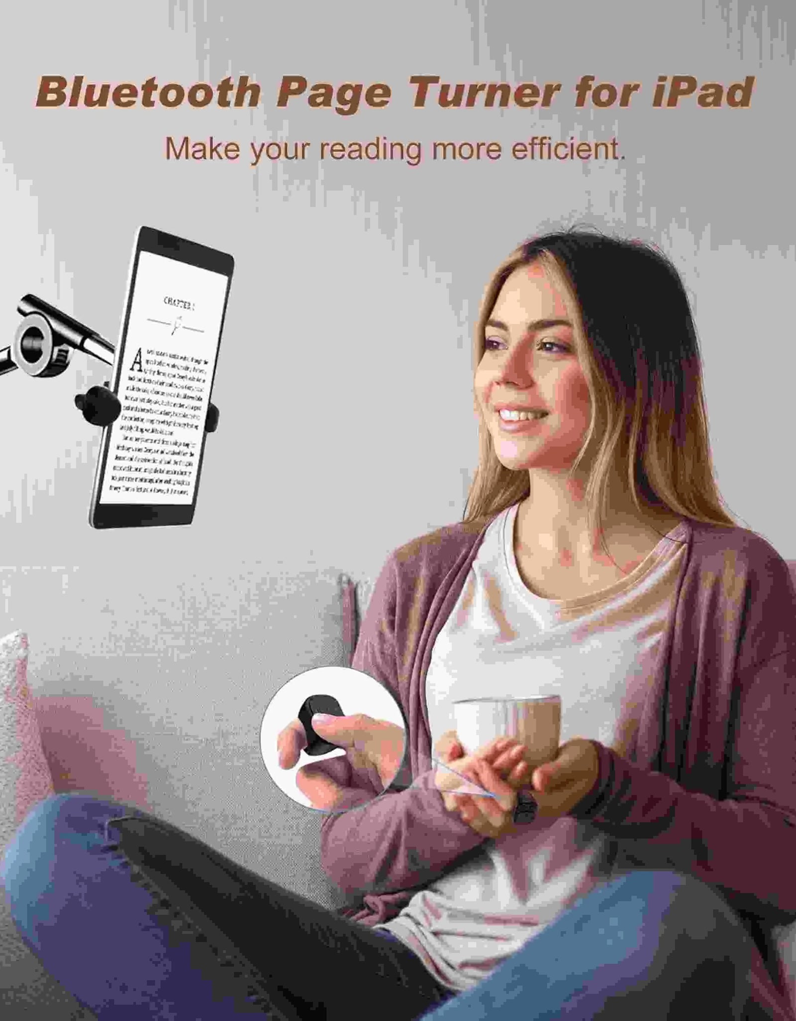 Tiktok Scrolling Ring Tiktok Remote Control Is Suitable for Iphone, iPad Bluetooth Page Turning Ring Roller, Both Camera Shutter, Short Video and Music Remote Control Function, Compatible with Ios and Android Phones