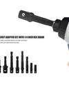 1/4 Hex Shank Socket Adapter Set for Electric Screwdriver Conver to Impact Driver 1/2 3/8 1/2 Square Head Converter Power Tool