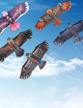 2pcs 1.1m Flat Eagle Kite with 30 Meter Kite Line Children Flying Bird Kites Windsock Garden Cloth Toys Outdoor Toy