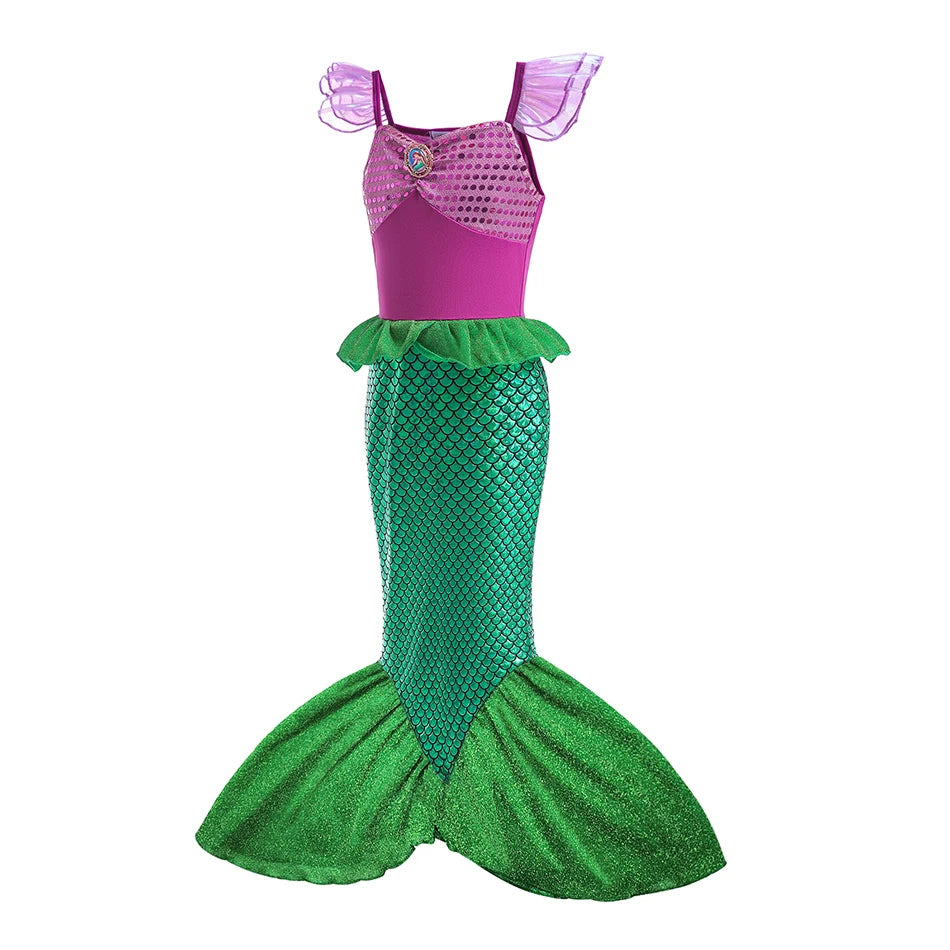 Ariel Little Mermaid Costume Party Dress Halloween Cosplay Princess Ariel Dress Birthday Clothes Disguise