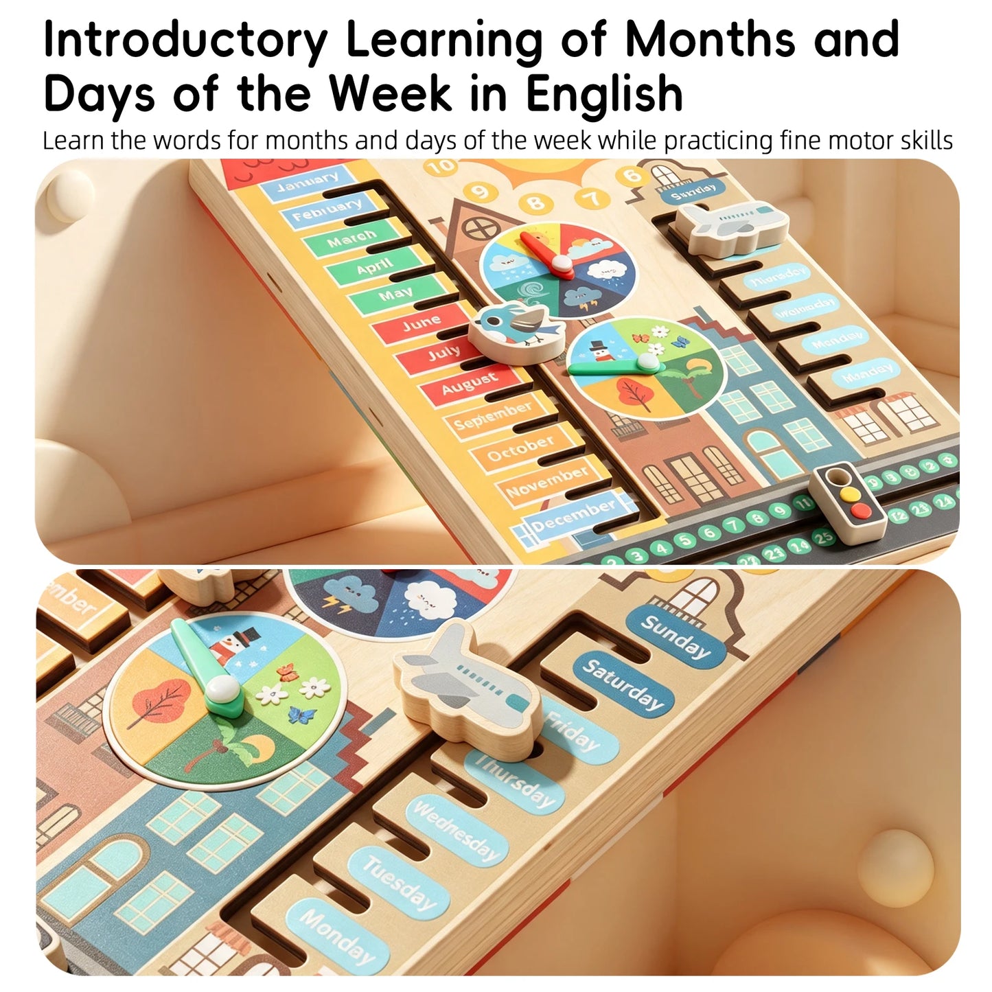 Wooden 3D Calendar Block Logic Puzzle