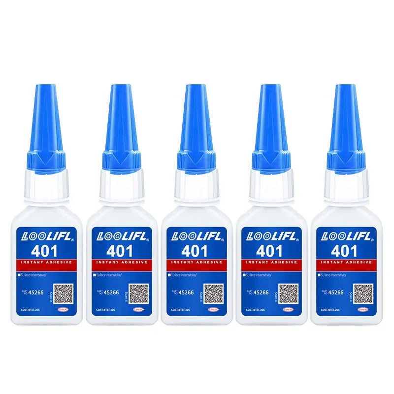 401 super glue upgraded version of cyanoacrylate, quick-drying and quick-dissolving, leather/rubber/wood/metal/glass, strong adhesive liquid glue, 20ml, free glue dropper, factory direct sale