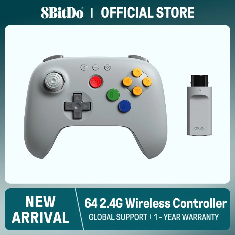 Wireless Retro Gaming Controller with Hall Effect Joystick for Nintendo 64 and Analogue 3D