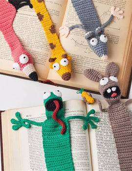 2 Pcs Cartoon Animal Bookmark Crochet Home Decor Handmade Knitted Animal Bookmark Lovely Bookmarks Reading Presents Christmas Gifts