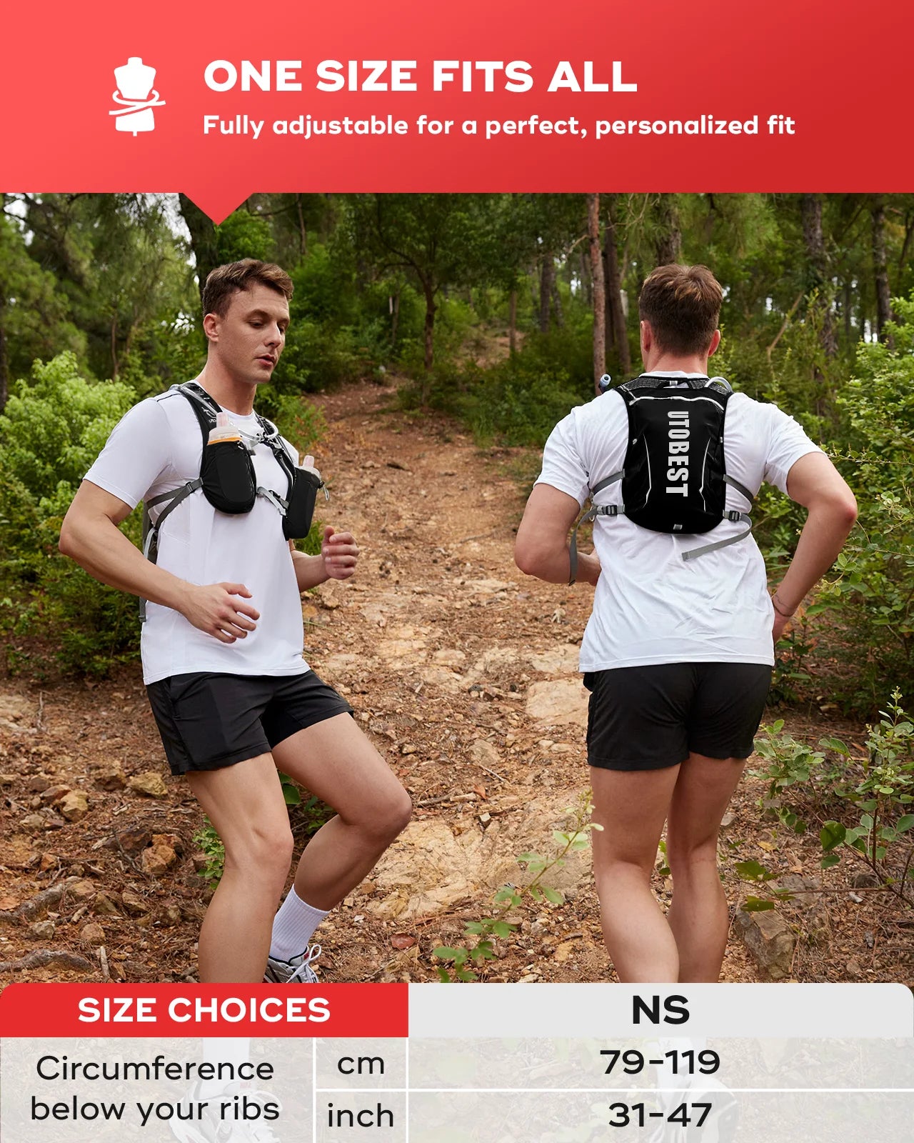 Trail Running Backpack 5L Ultra Lightweight Hydration Vest with 1.5L Water Bladder for Bicycle Marathon Hiking