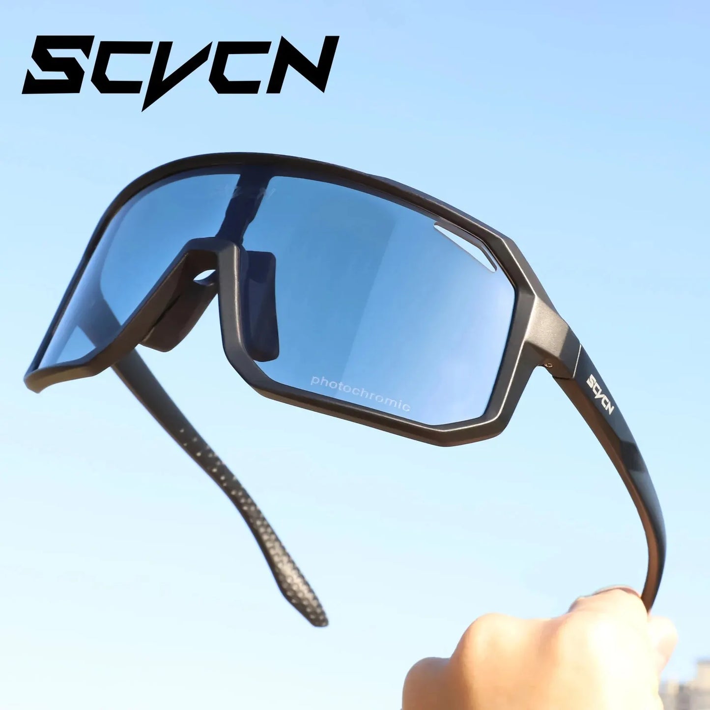 2 Packs Photochromic Riding Cycling Sunglasses Mtb Cycling Glasses Goggles Bicycle Mountain Bike Men's Women Sport Eyewear