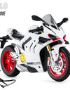 1:10 BMW S1000RR Kawasaki H2R V4S Alloy Die Cast Motorcycle Model Vehicle Collection Sound and Light Off Road Autocycle Toys Car