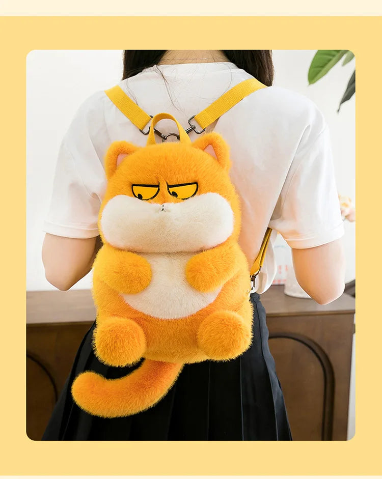 Kawaii Plush Stuffed Cat Doll Backpack Cute Kids Birthday Xmas Gift 2025 New Arrival Plush Toy for Children Girls Soft Cuddly