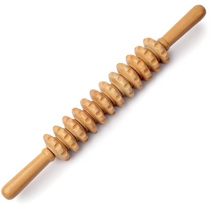 Wood Roller for Stomach Cellulite, Wooden Therapy Massage Tools for Body Shaping,Wood Rolling Massage Stick for Back Pain Relief