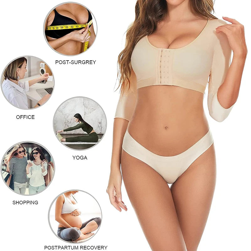 Women Arm Shaper Compression Top – Half Sleeve Posture Corrector Shapewear