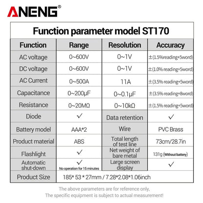 Clamp Meter Multimeter With HD Backlight Display Screen Mini Amperimetric Clamp Tester Noncontact Electrician Tools