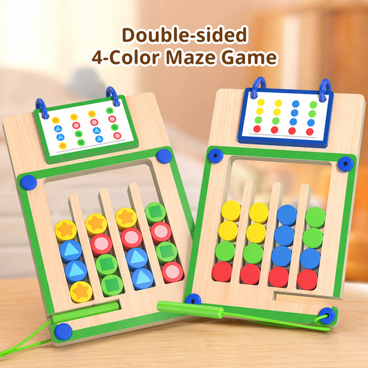 Wooden Magnetic Double Sided Colour Matching Logic Puzzle Game
