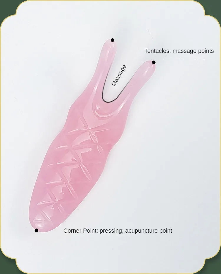 Resin Face Lifting Stone Guasha Scraping Facial Gouache Y-shaped Fork Massage Plate Nose Massage Trigger Point Nose Massager