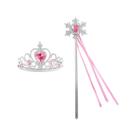 Girls Princess Crown Magic Wand Accessories Party Cosplay Elsa Anna Rhinestone Headband Hair Bands For Kids Hairbands Gifts Toys