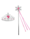Kids Rhinestone Tiara Crown and Magic Wand with Glitter Crystal Head Hoop Jewelry Hair Accessories for Girls Teens Birthday Gift