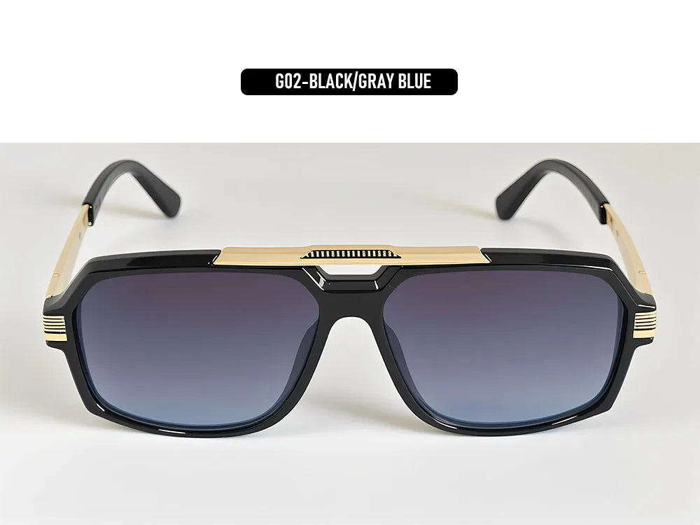 Square Metal Frame Sunglasses With UV400 Protection