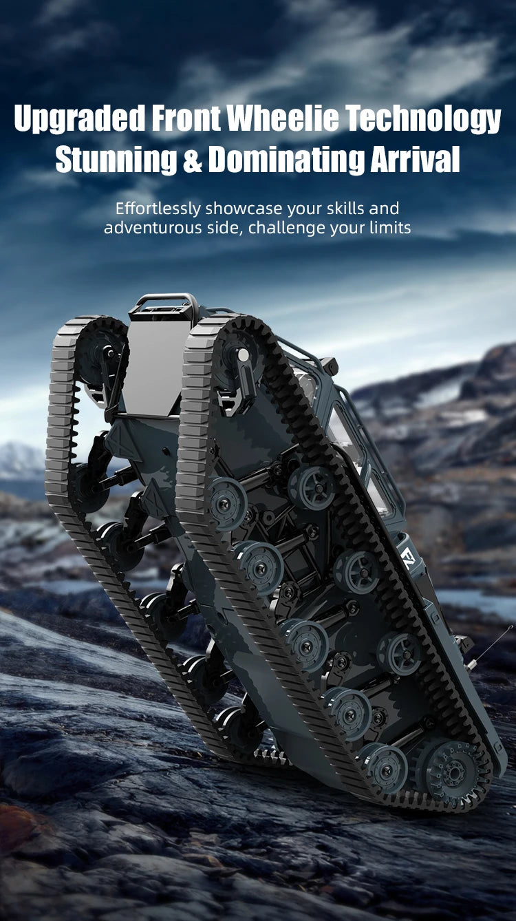 LED Light Full Scale Tracked Tank Simulation Model Toy RC Car Model Drift Remote Control Off-Road Vehicle Boy Gift