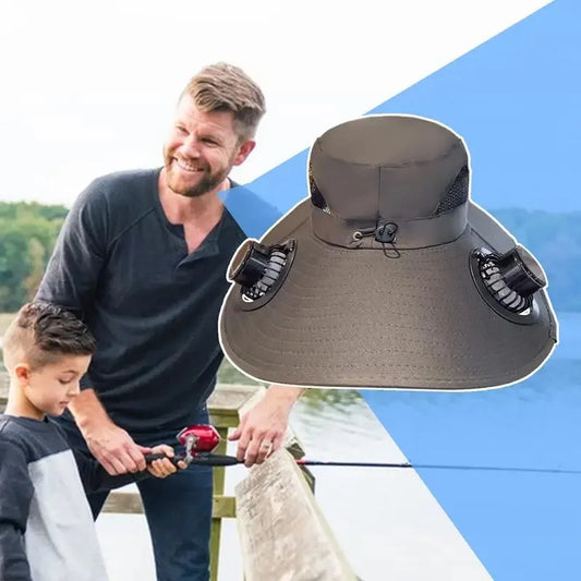 USB Cooling Fan Baseball Cap With Adjustable Fan