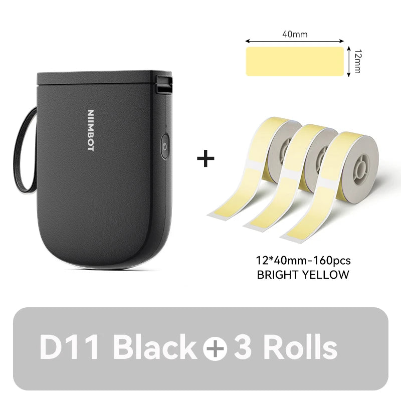 D11 Mini Thermal Label Printer 300DPI, Bluetooth Wireless Sticker Maker Portable Inkless Label Printer for Home & Office
