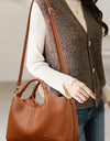 Leather Shoulder Bags For Women Ladies Luxury Handbag Crossbody Bag Zipper Messenger Solid Color Saddle Bag