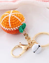 5 Pcs Handmade Weaving Keychain Wool Crochet Unique Knitted Pendant Keyring Strawberry Watermelon Orange Pendant Key Chain Gifts