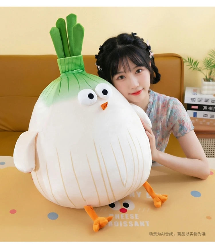 Creative Scallion Chicken Plush Toy Soft Stuffed Pillow