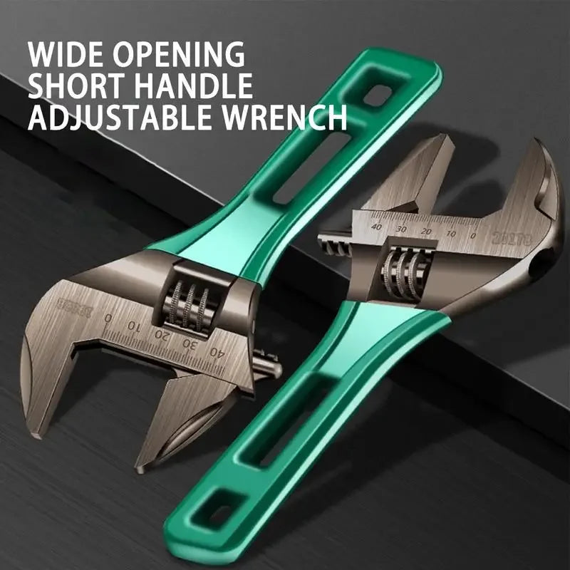 Adjustable Stubby Wrench Wide Opening Alloy Steel Forged Wrench With Short Handle Spanner Tools For Home Garage Workshop