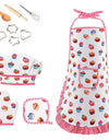 Apron for Little Girls 4/11Pcs Kids Kitchen Cooking Baking Pretend Play Set Simulation Pink Chef Baking Tool Play House Toys
