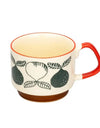 Japanese Flower Coffee Mug Set Retro Ceramic Milk Oats Mug Office Water Handgrip Cup Kitchen Party Drinkware Set 300ml
